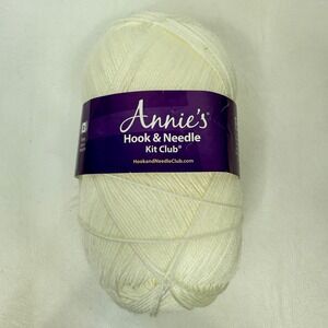 Annie's Hook & Needle Kit Club Yarn Fine Sport Weight 2‎ Cream Acrylic 500 Yds